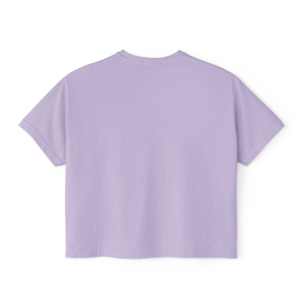 Colorful Butterfly Floral Women's Boxy Tee, Casual Top