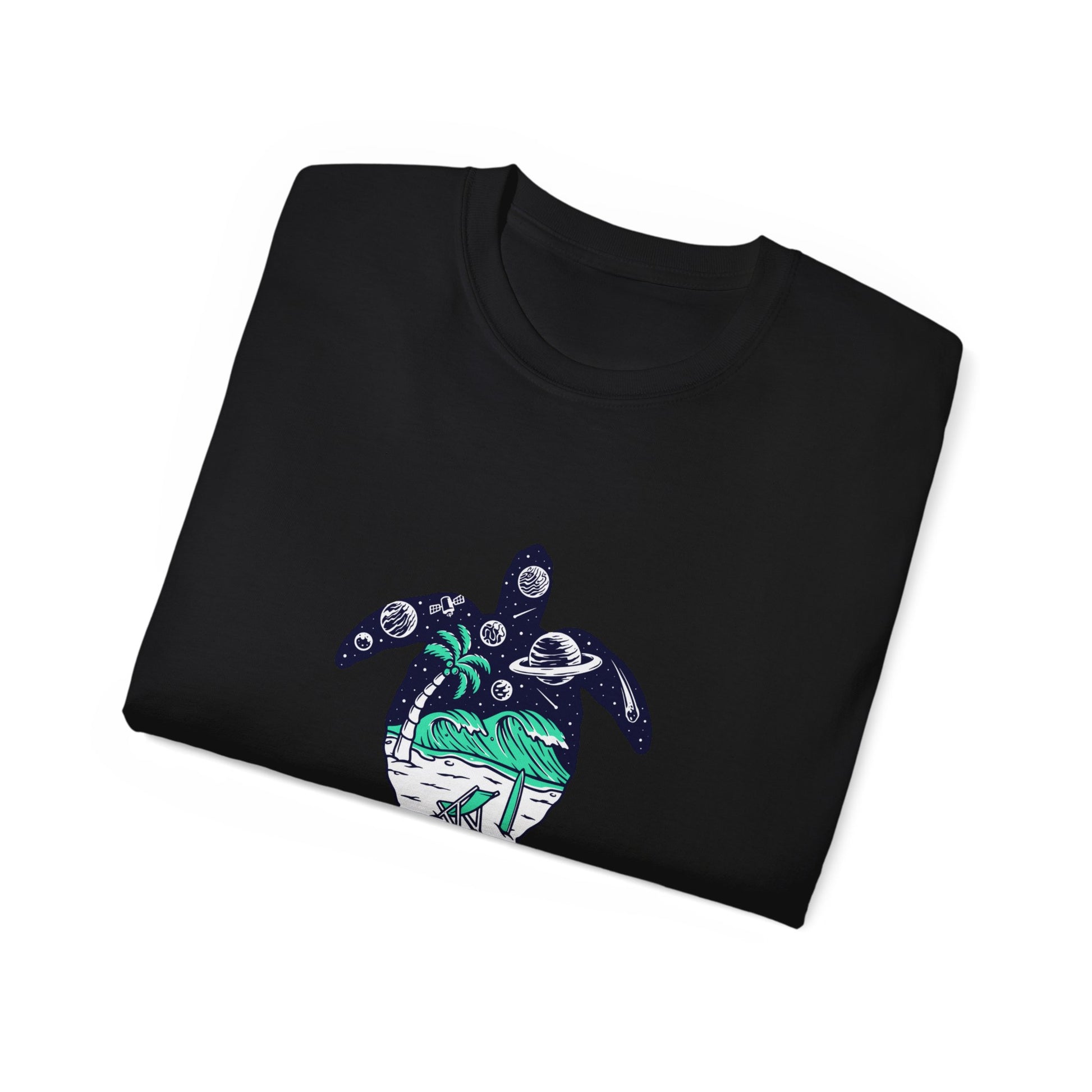 T-Shirt with Turtle Design, Ocean Vibes, Beach Lovers