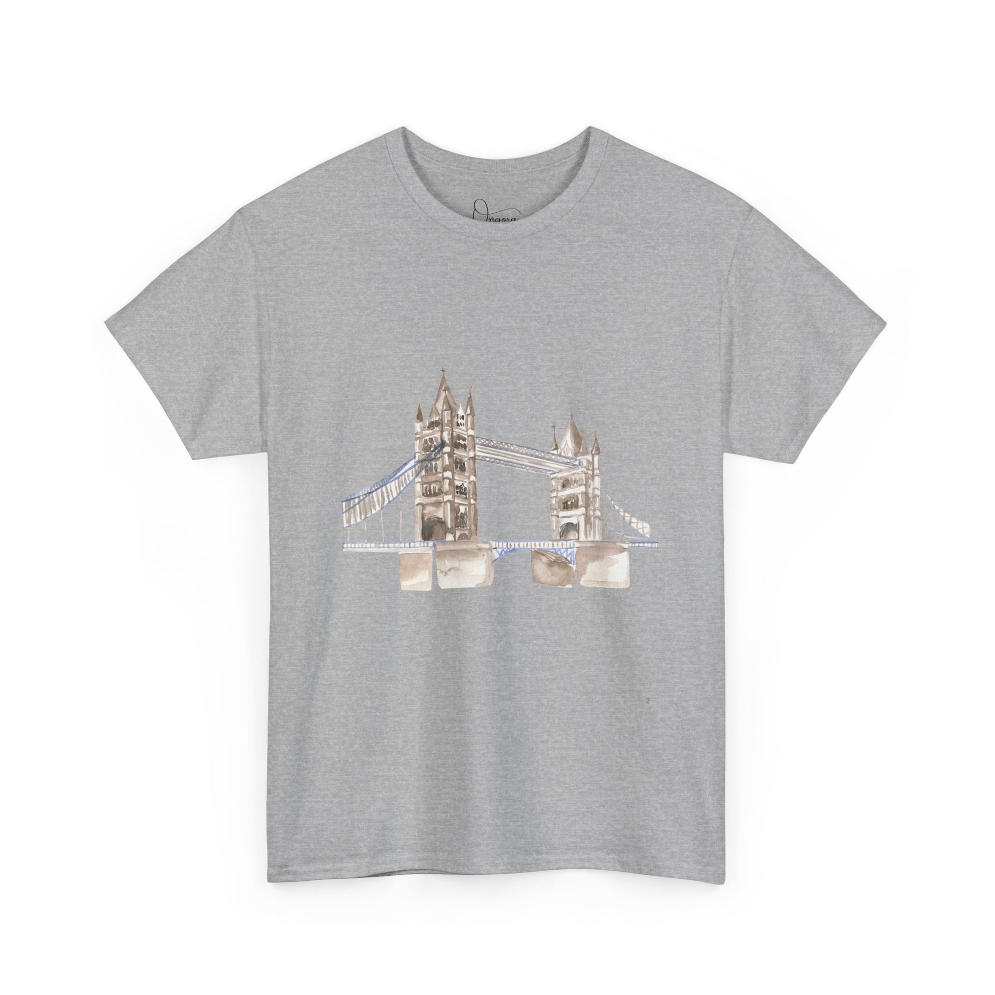 London Bridge Unisex Heavy Cotton Tee, Casual Wear