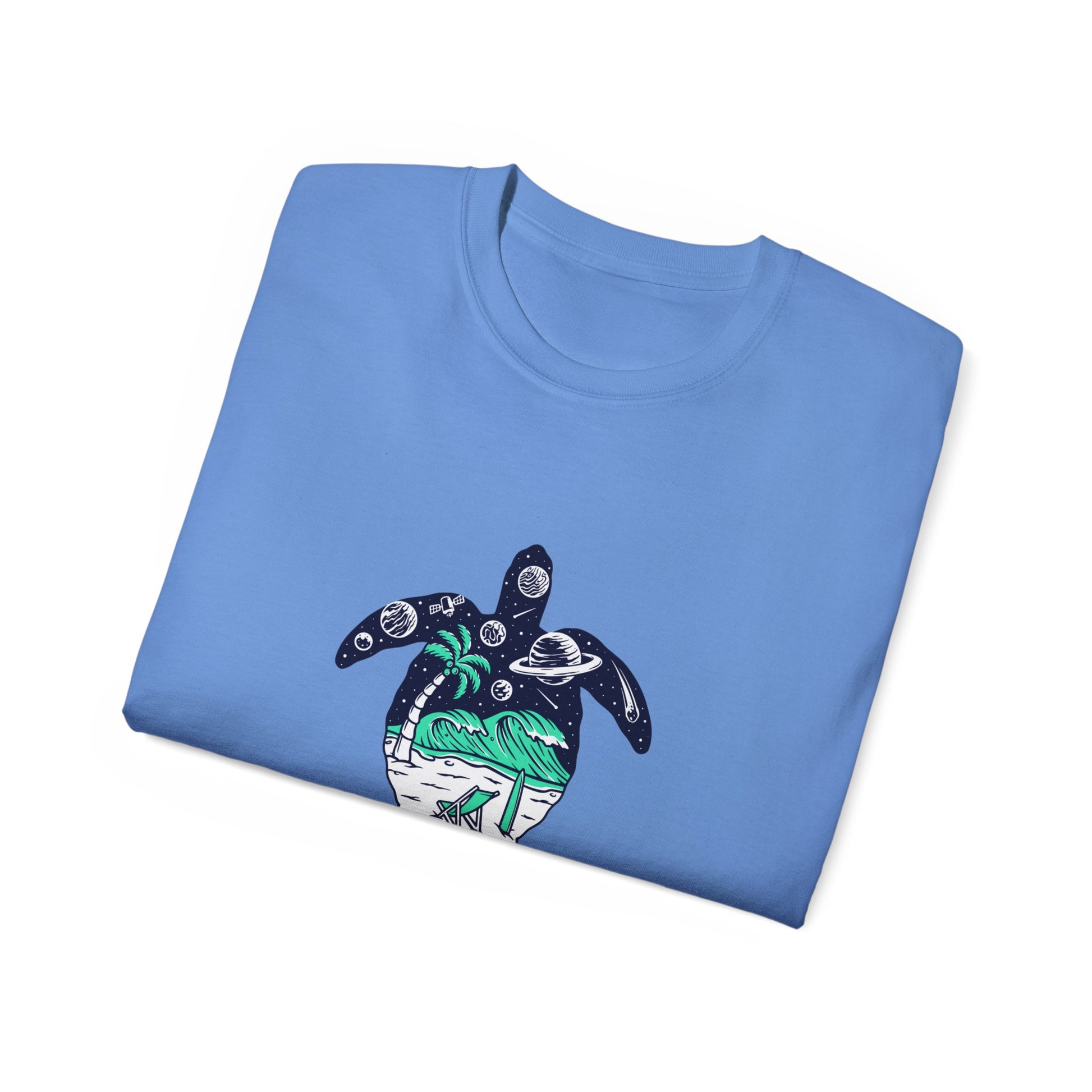 T-Shirt with Turtle Design, Ocean Vibes, Beach Lovers