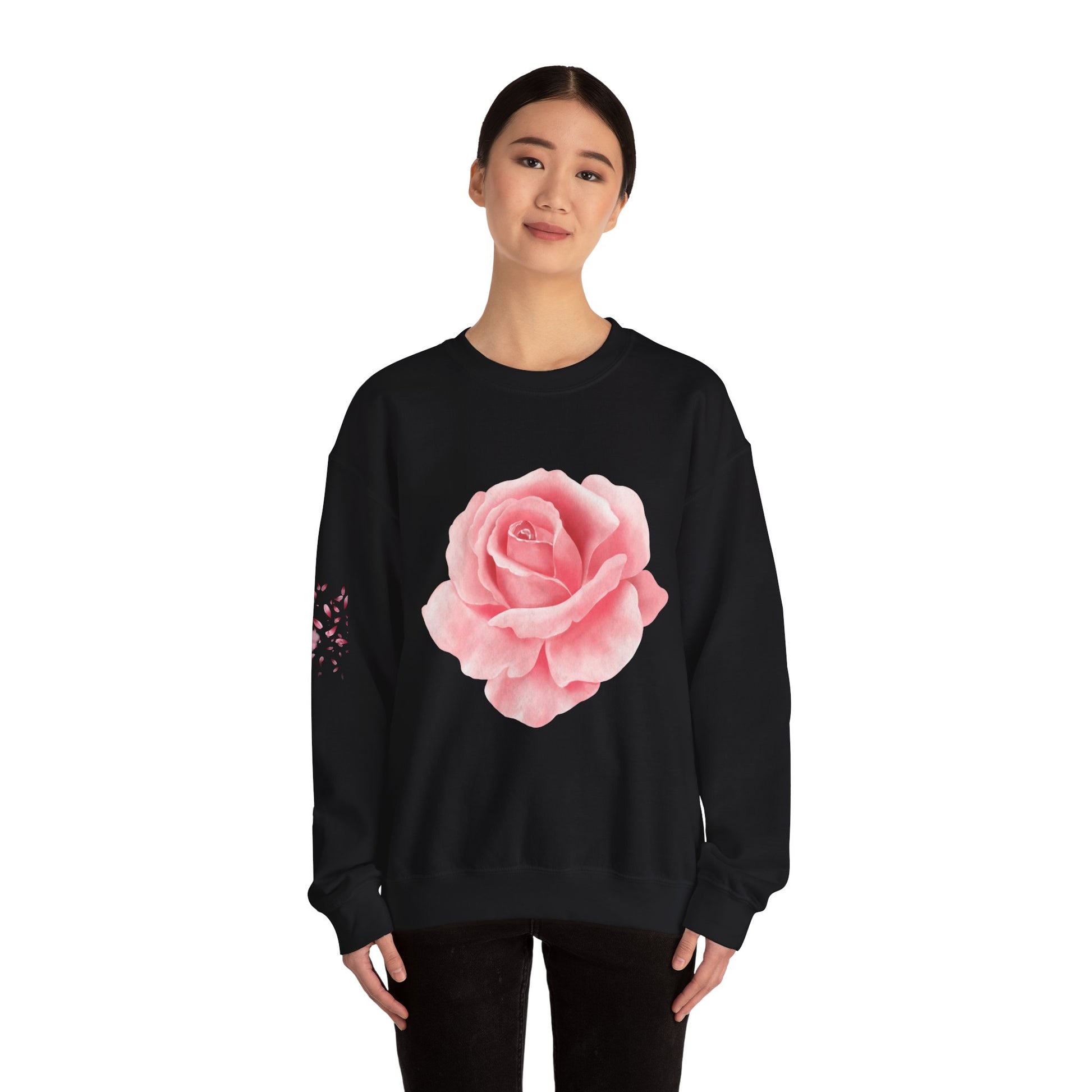 Rose Floral Unisex Crewneck Sweatshirt, Cozy Gift for Women, Spring Fashion, Mother's Day, Casual Layering, Trendy Apparel