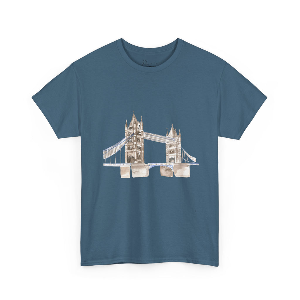 London Bridge Unisex Heavy Cotton Tee, Casual Wear