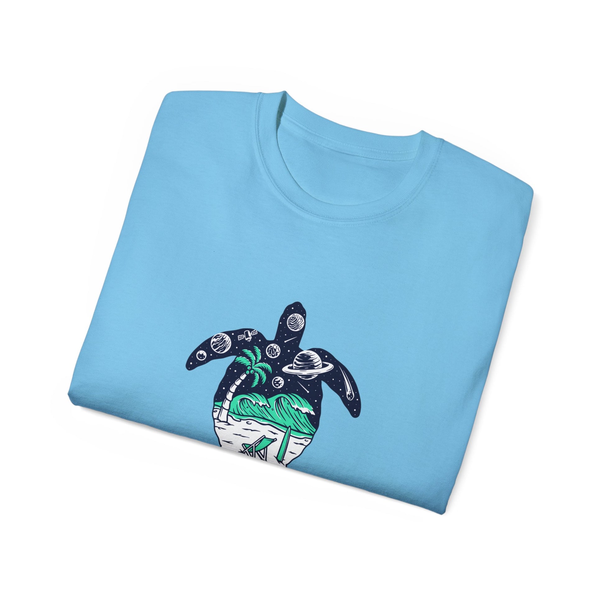 T-Shirt with Turtle Design, Ocean Vibes, Beach Lovers