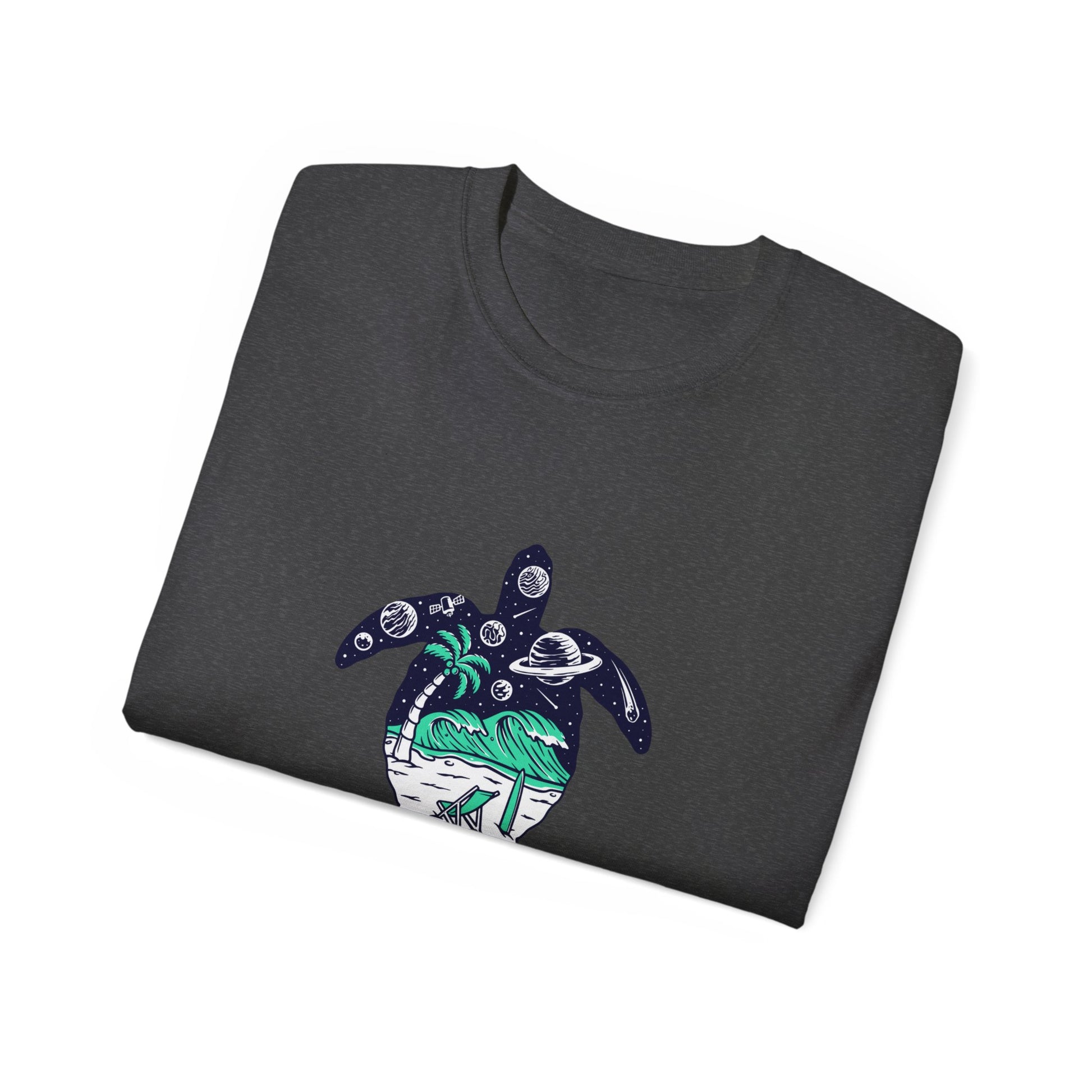 T-Shirt with Turtle Design, Ocean Vibes, Beach Lovers