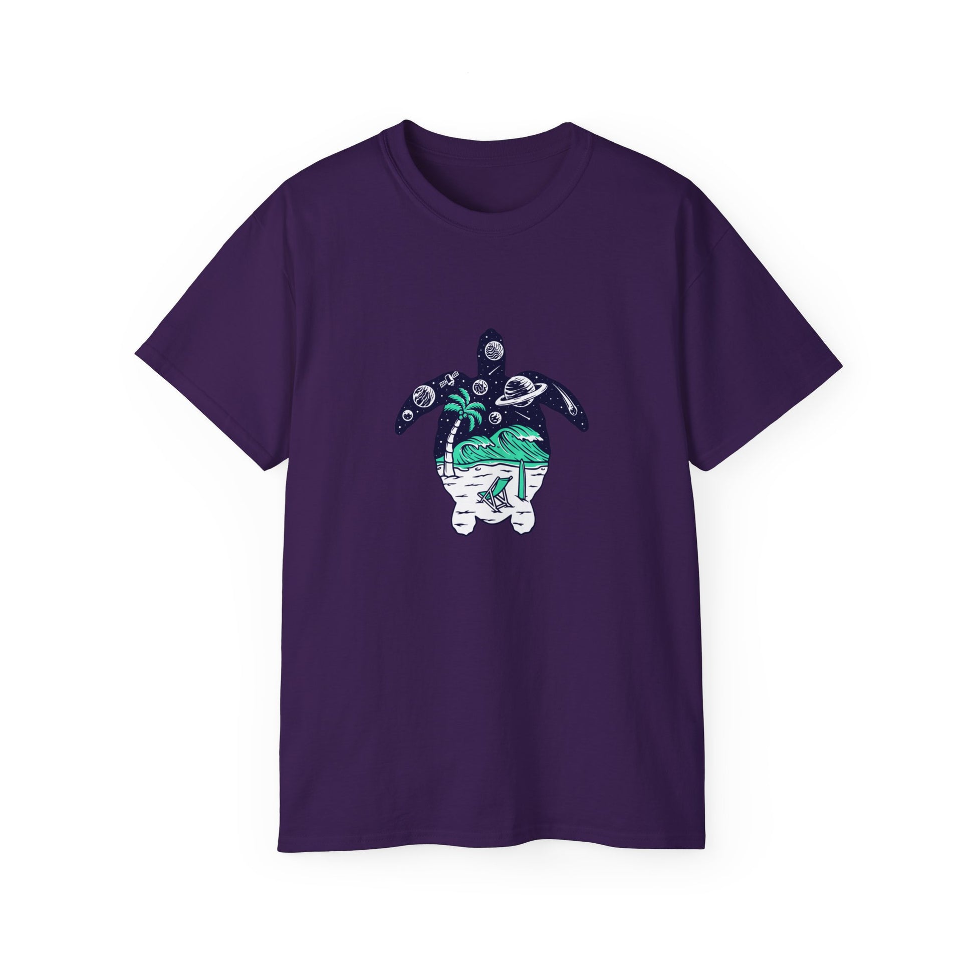 T-Shirt with Turtle Design, Ocean Vibes, Beach Lovers