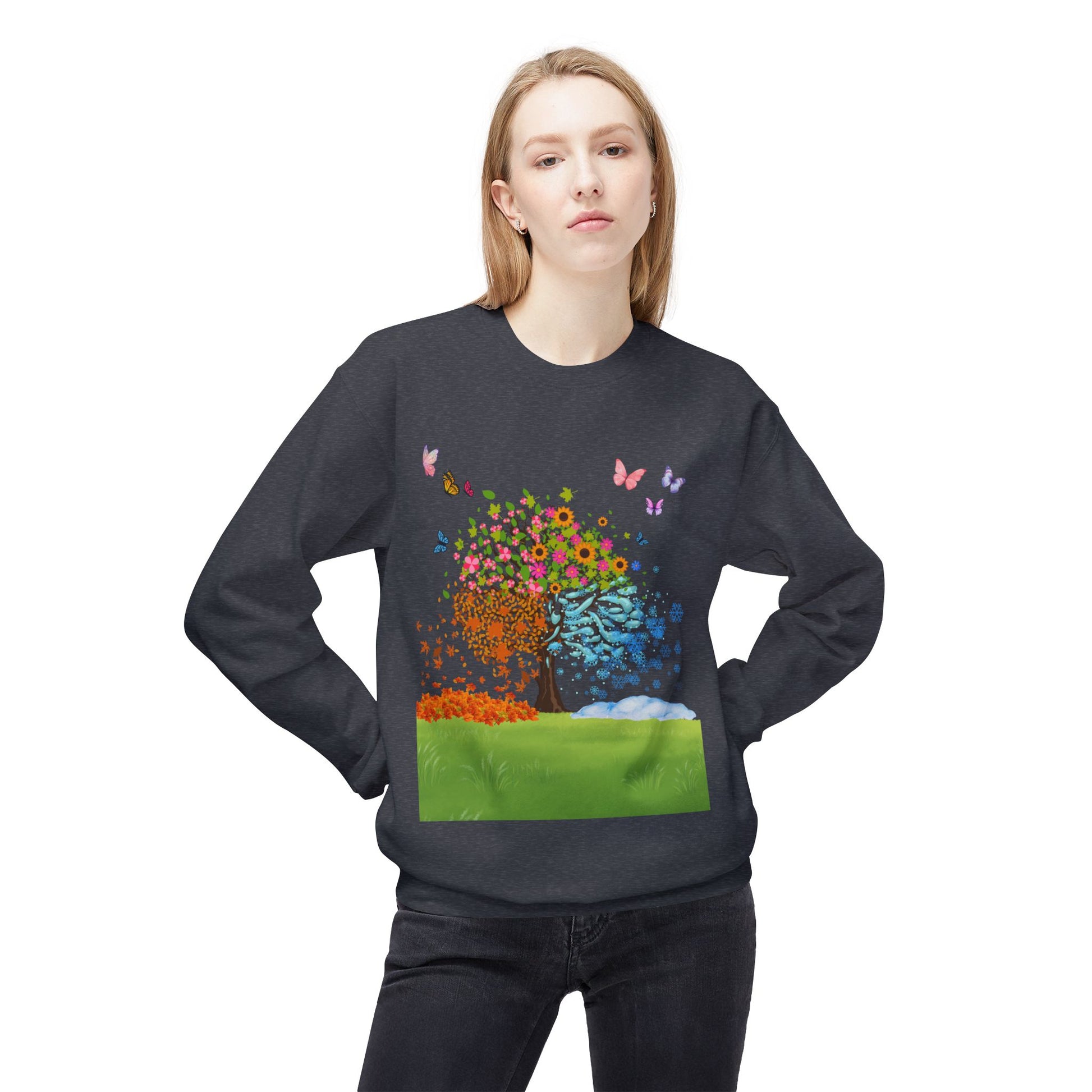 Spring Tree Art Crewneck Sweatshirt, Cozy Gift