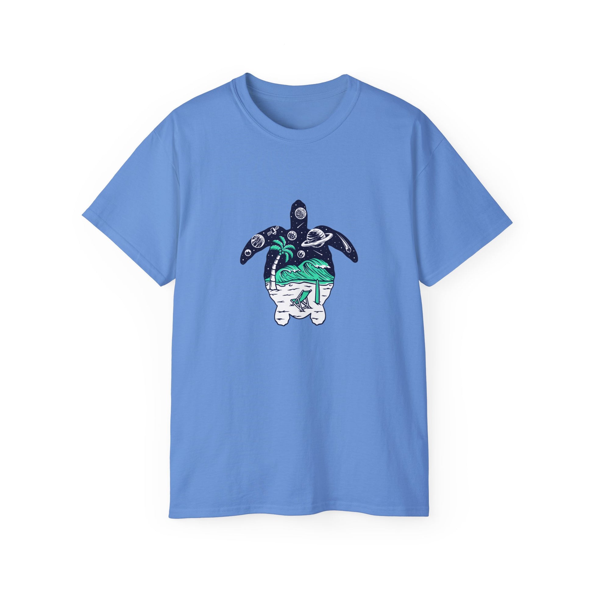 T-Shirt with Turtle Design, Ocean Vibes, Beach Lovers