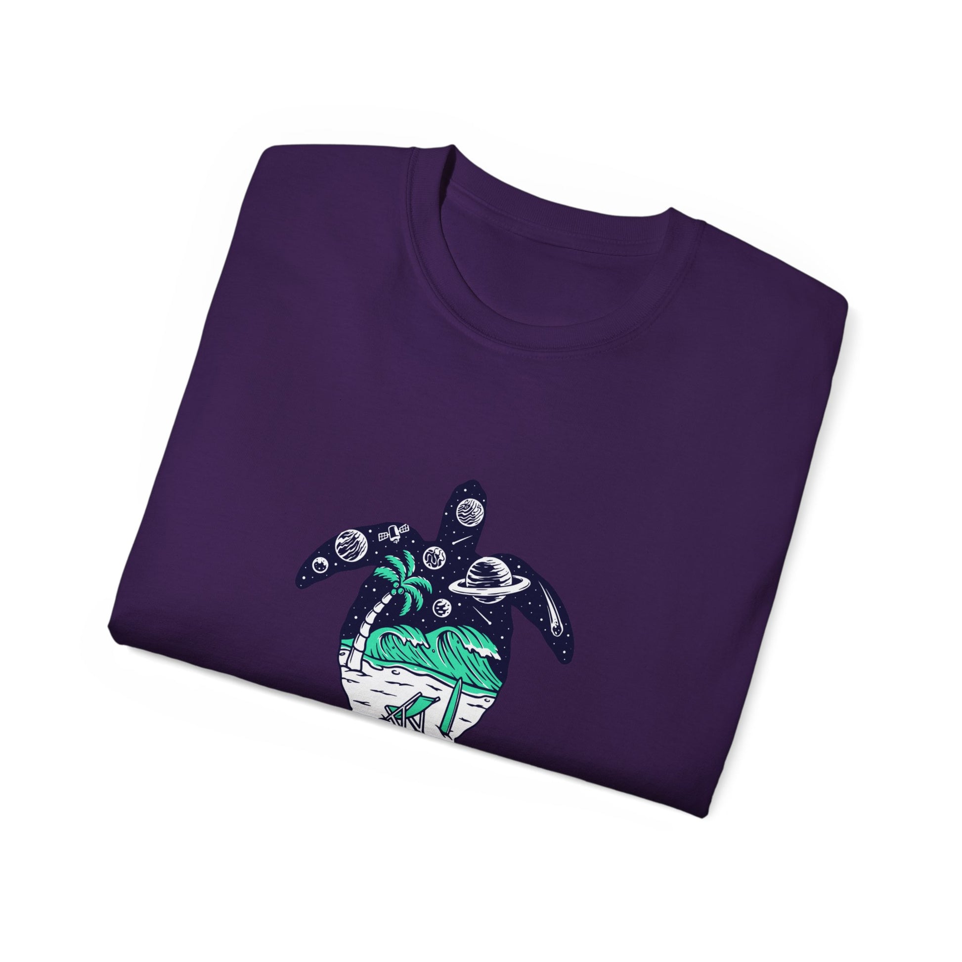 T-Shirt with Turtle Design, Ocean Vibes, Beach Lovers