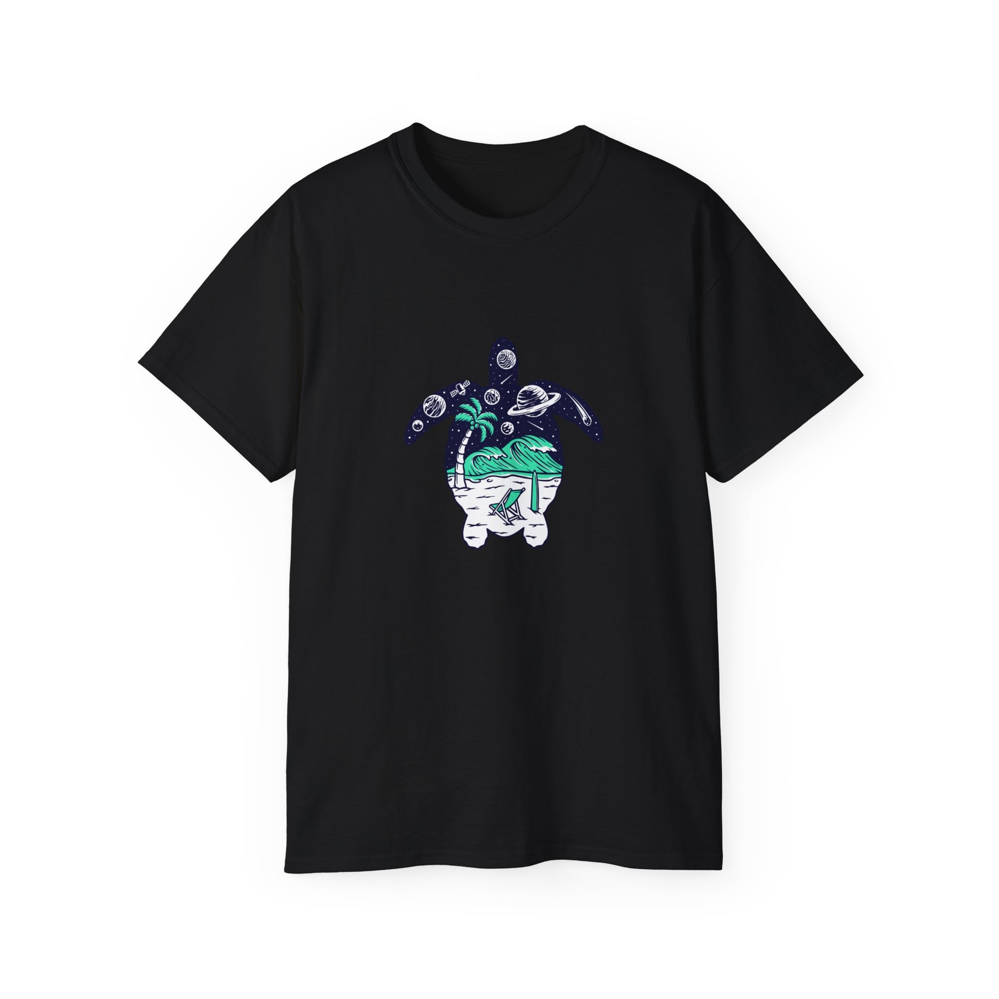 T-Shirt with Turtle Design, Ocean Vibes, Beach Lovers