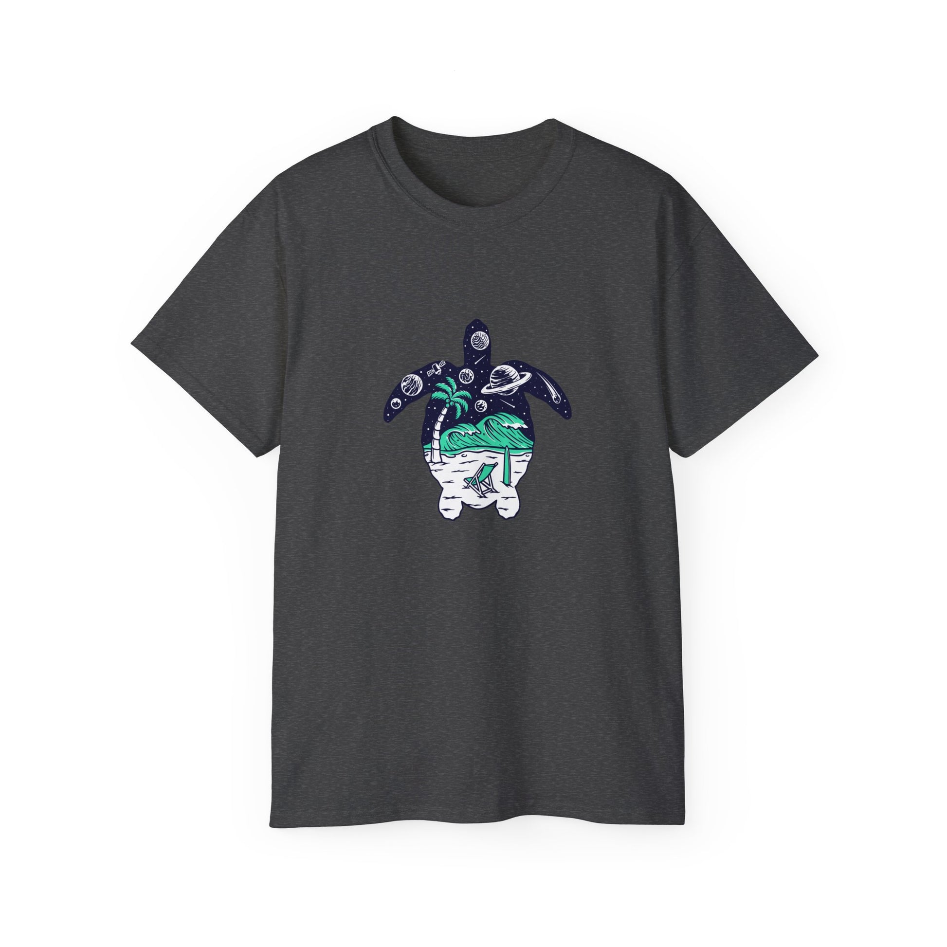 T-Shirt with Turtle Design, Ocean Vibes, Beach Lovers