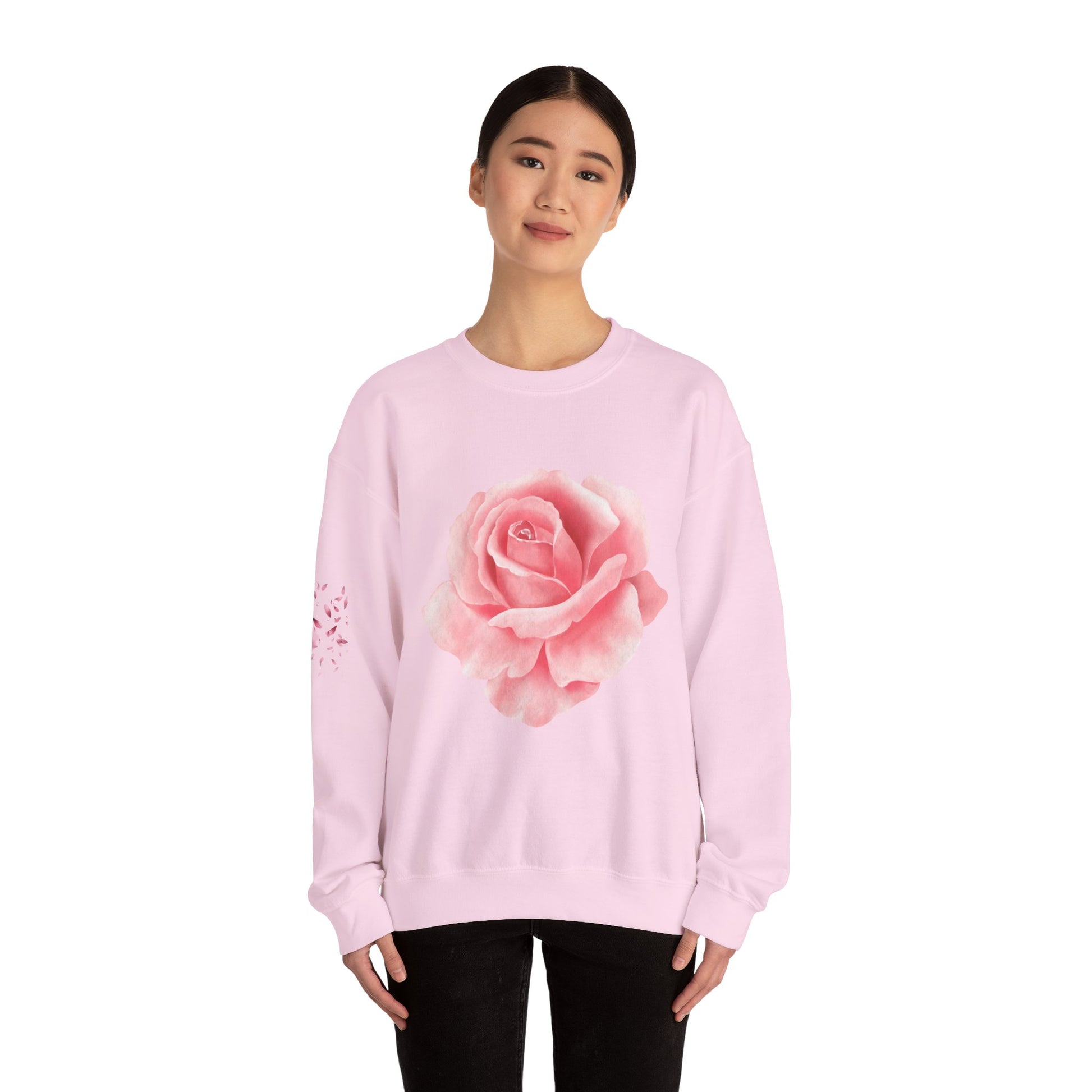 Rose Floral Unisex Crewneck Sweatshirt, Cozy Gift for Women, Spring Fashion, Mother's Day, Casual Layering, Trendy Apparel