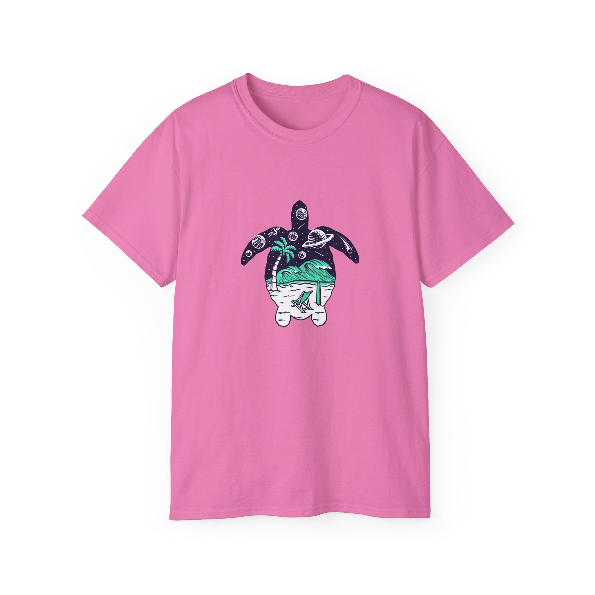 T-Shirt with Turtle Design, Ocean Vibes, Beach Lovers