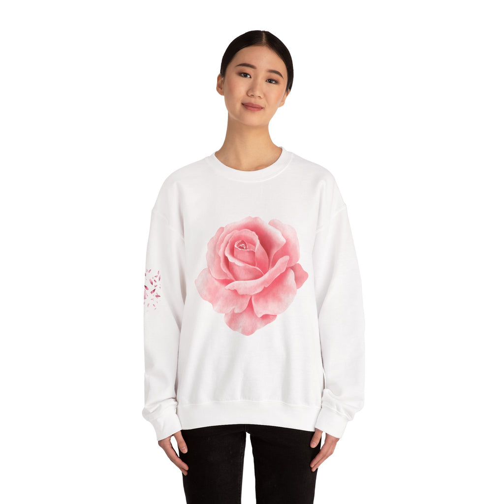 Rose Floral Unisex Crewneck Sweatshirt, Cozy Gift for Women, Spring Fashion, Mother's Day, Casual Layering, Trendy Apparel