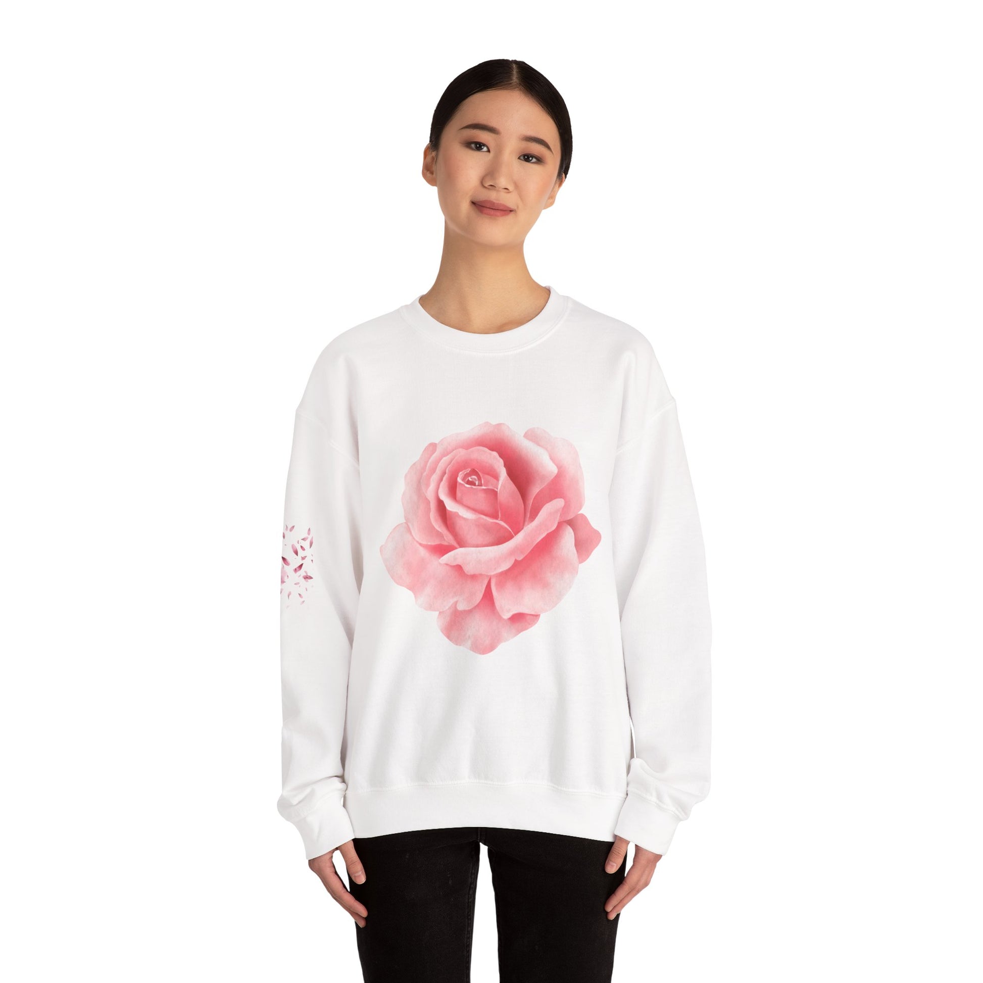 Rose Floral Unisex Crewneck Sweatshirt, Cozy Gift for Women, Spring Fashion, Mother's Day, Casual Layering, Trendy Apparel