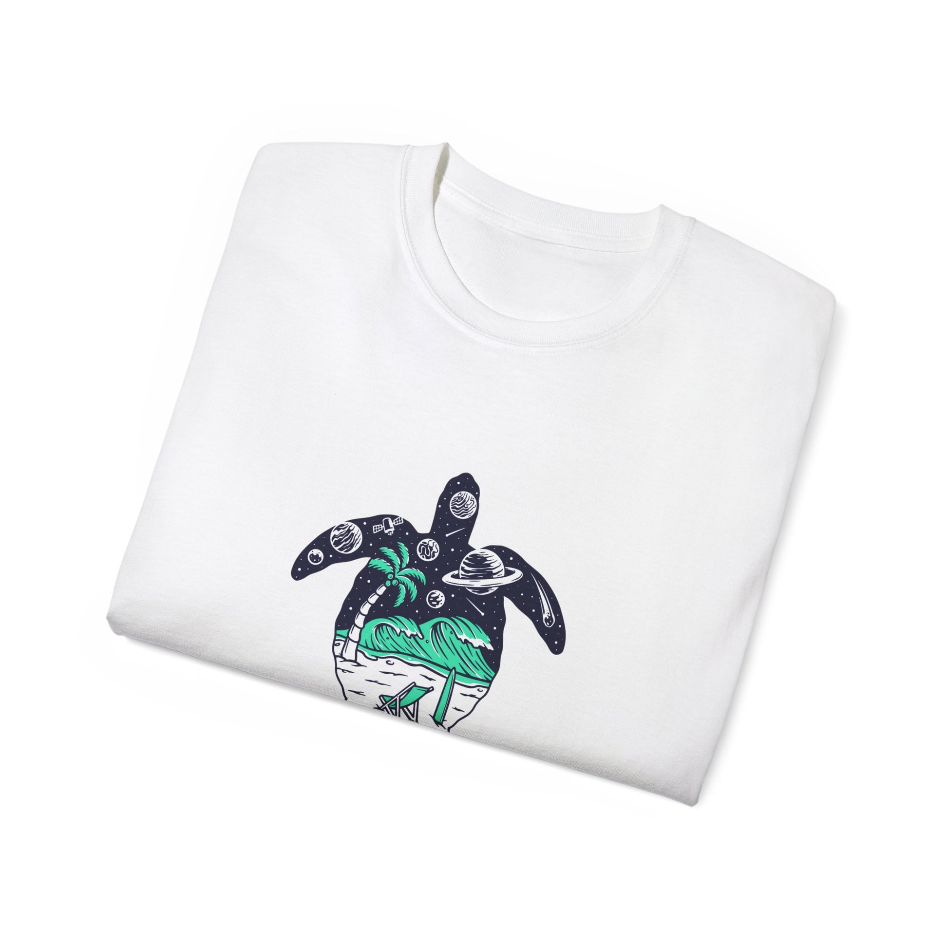 T-Shirt with Turtle Design, Ocean Vibes, Beach Lovers