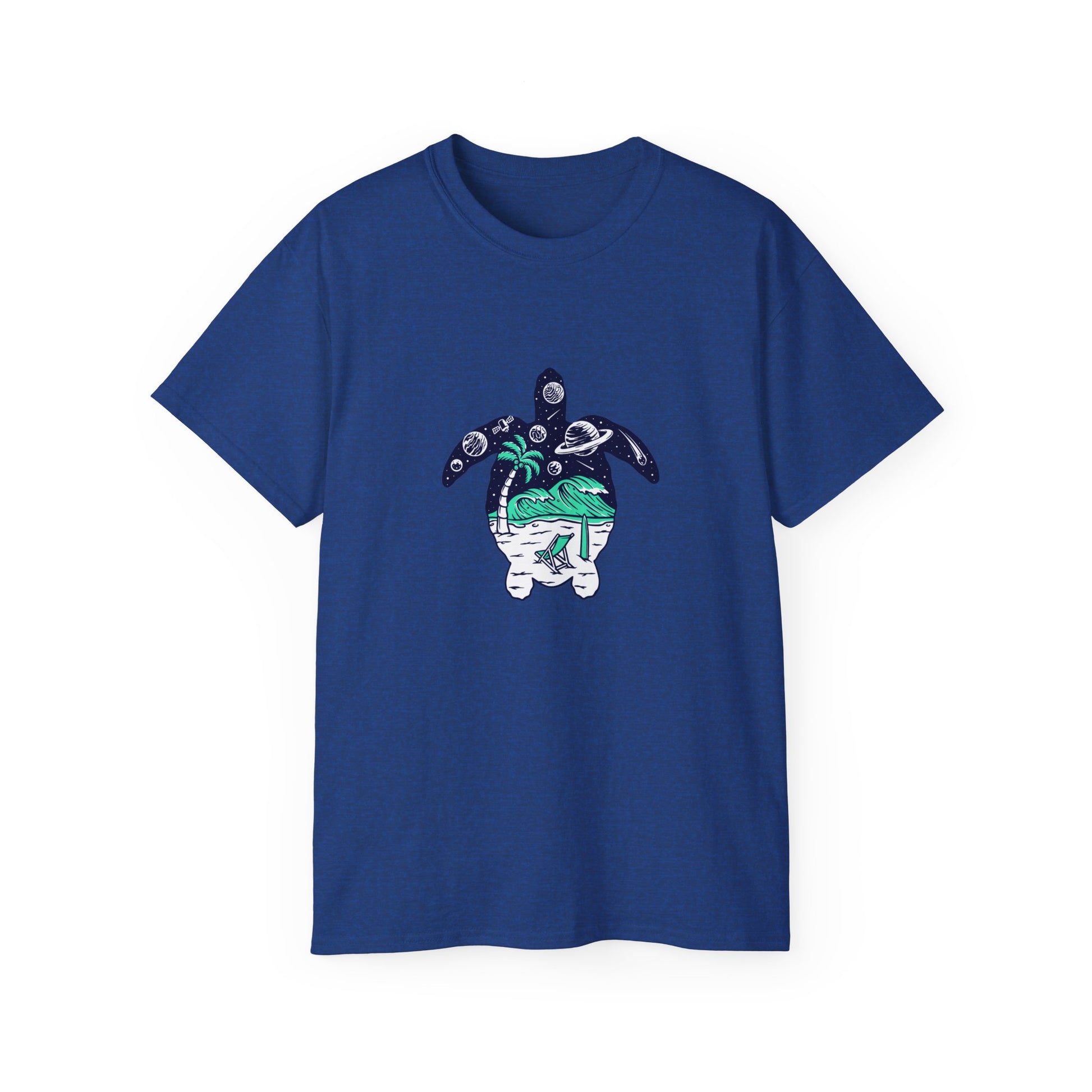 T-Shirt with Turtle Design, Ocean Vibes, Beach Lovers