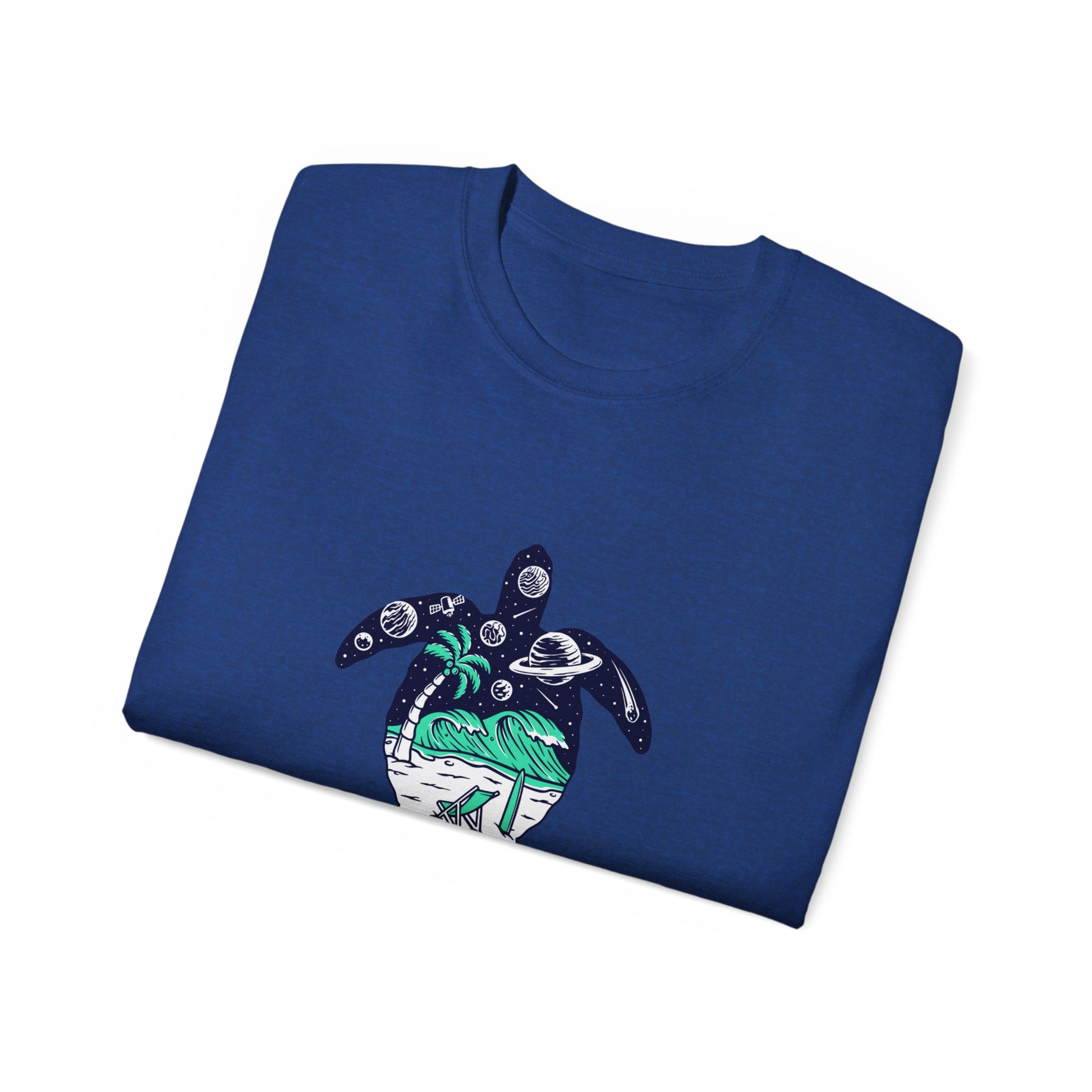 T-Shirt with Turtle Design, Ocean Vibes, Beach Lovers