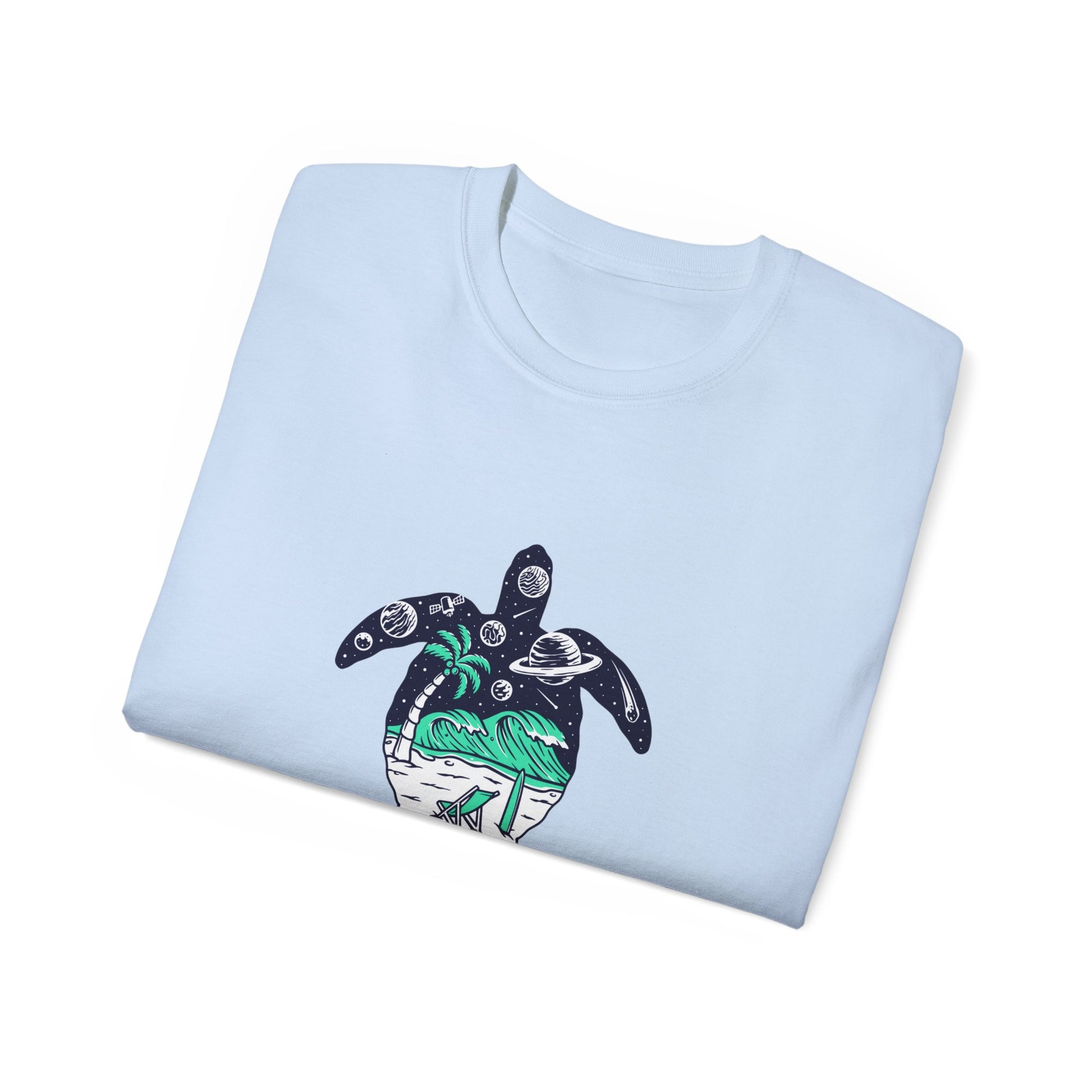 T-Shirt with Turtle Design, Ocean Vibes, Beach Lovers